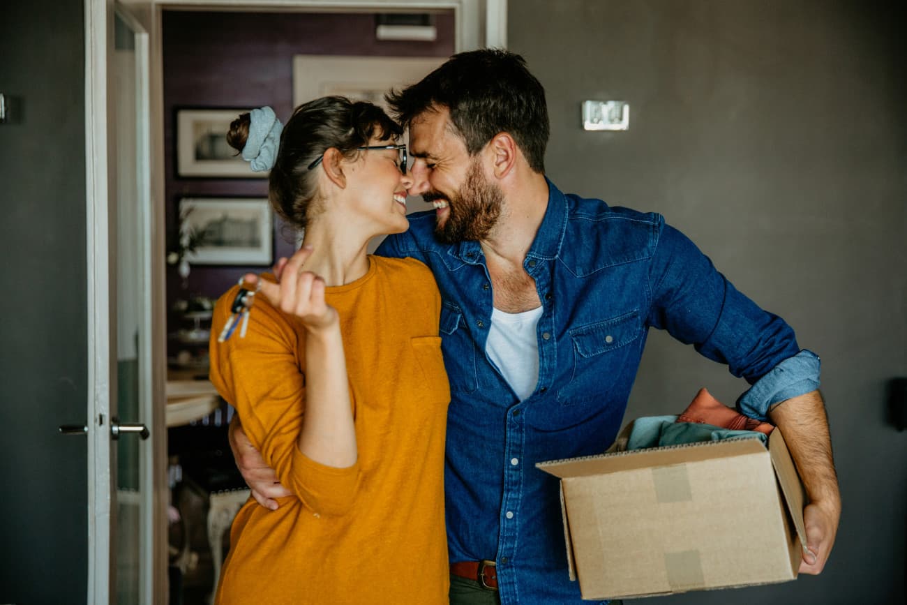 Couple with Keys and Box