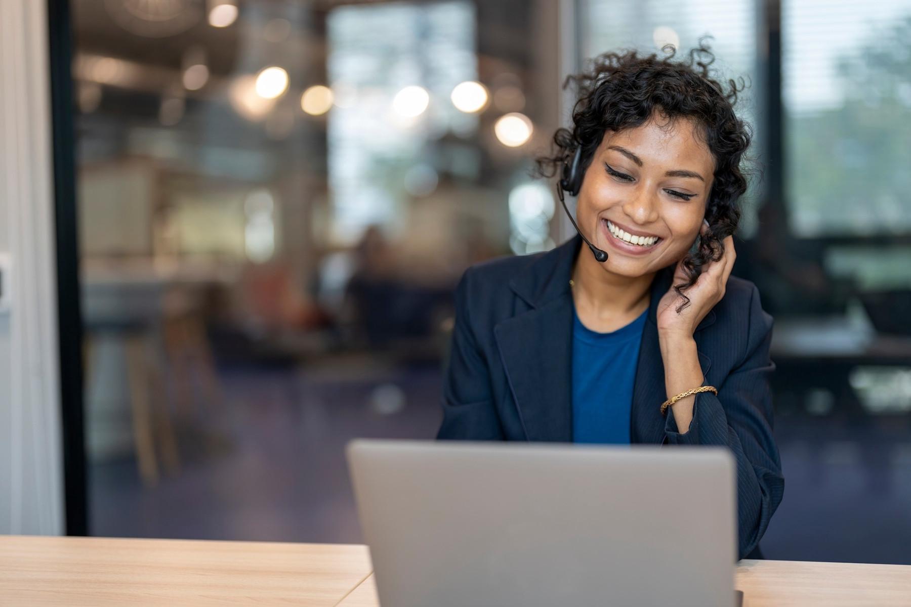 woman headset
